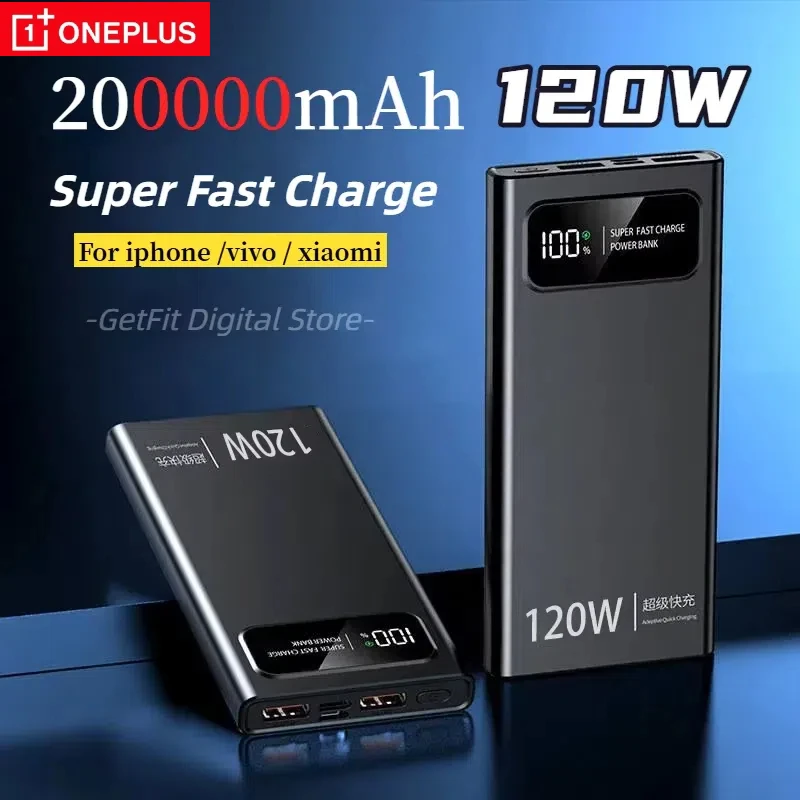 

ONEPLUS Power Bank 120W Super Fast Charging External Battery High-capacity LED Digital Display 200000mAh For IOS Andriod New