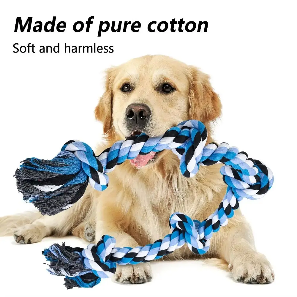 

Cotton Dog Chew Teeth Cleaning Interactive Double Cotton Chew Knot Toys Non-Toxic Pet Supplies Indestructible Dog Rope