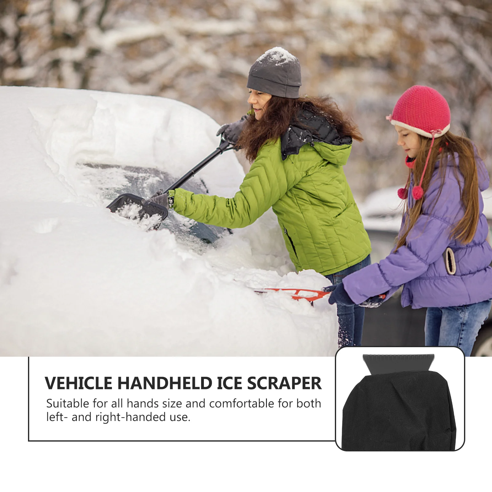 Handheld Ice Scraper Car Snow Remover with Mitt Windshield Glove Type