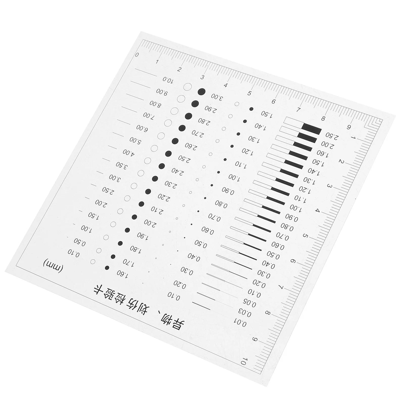 

High Precision Plastic Measuring Ruler Diameter Measurement Tool Crack Scratch Detection Size Estimation Chart Flaw Detection