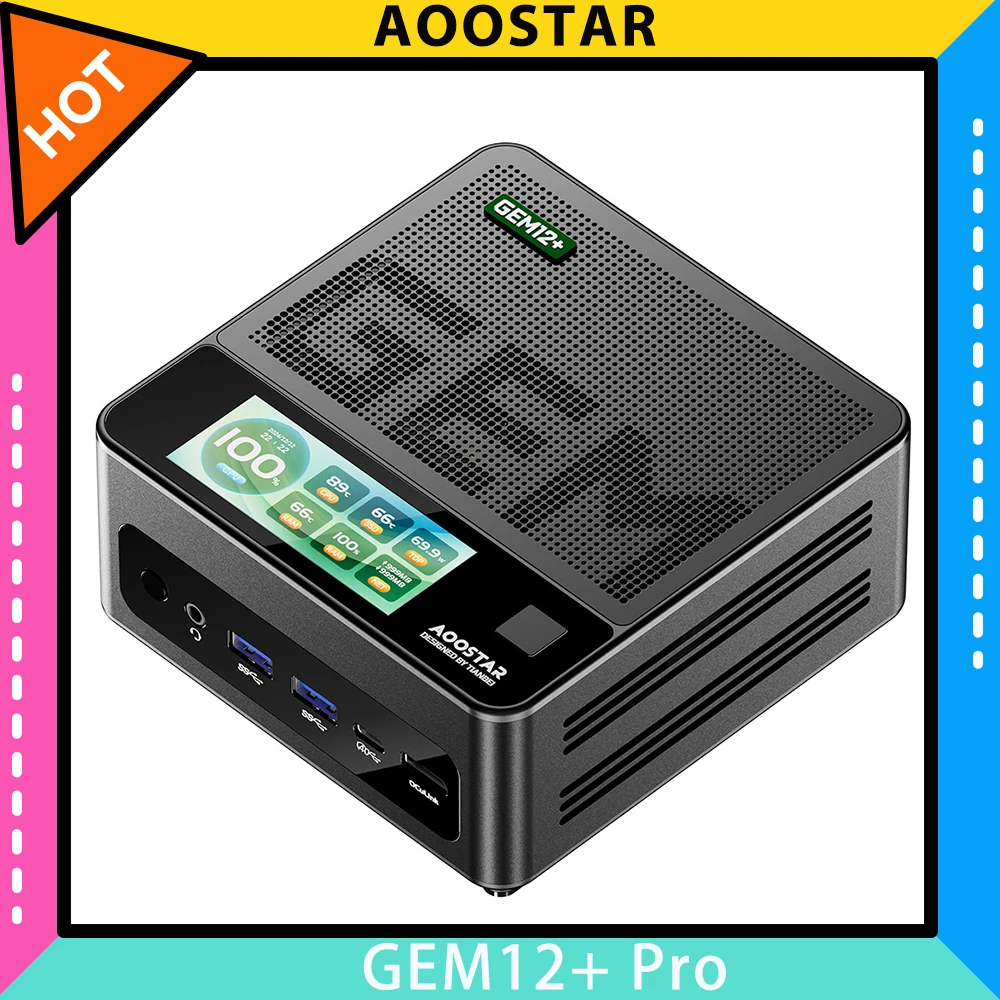 AOOSTAR GEM12+ Pro Mini PC Barebone with Display, No RAM No SSD