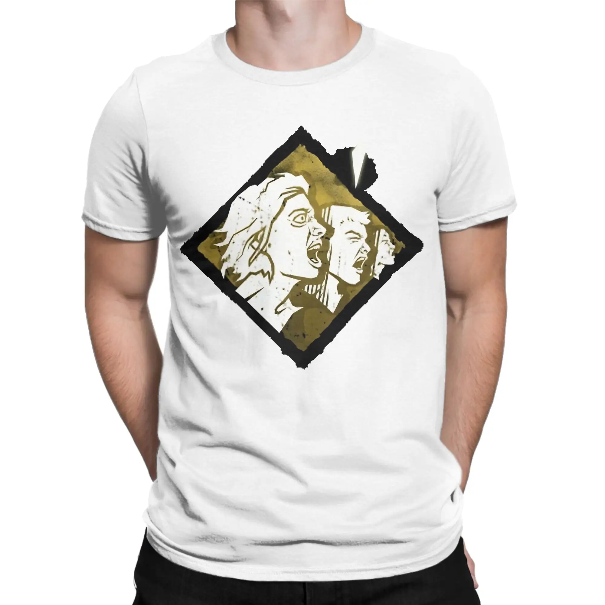 Vintage Infectious Fright T-Shirts for Men Women Crewneck Cotton T Shirts Deads by Daylights Horror Game Tees Printed Clothing