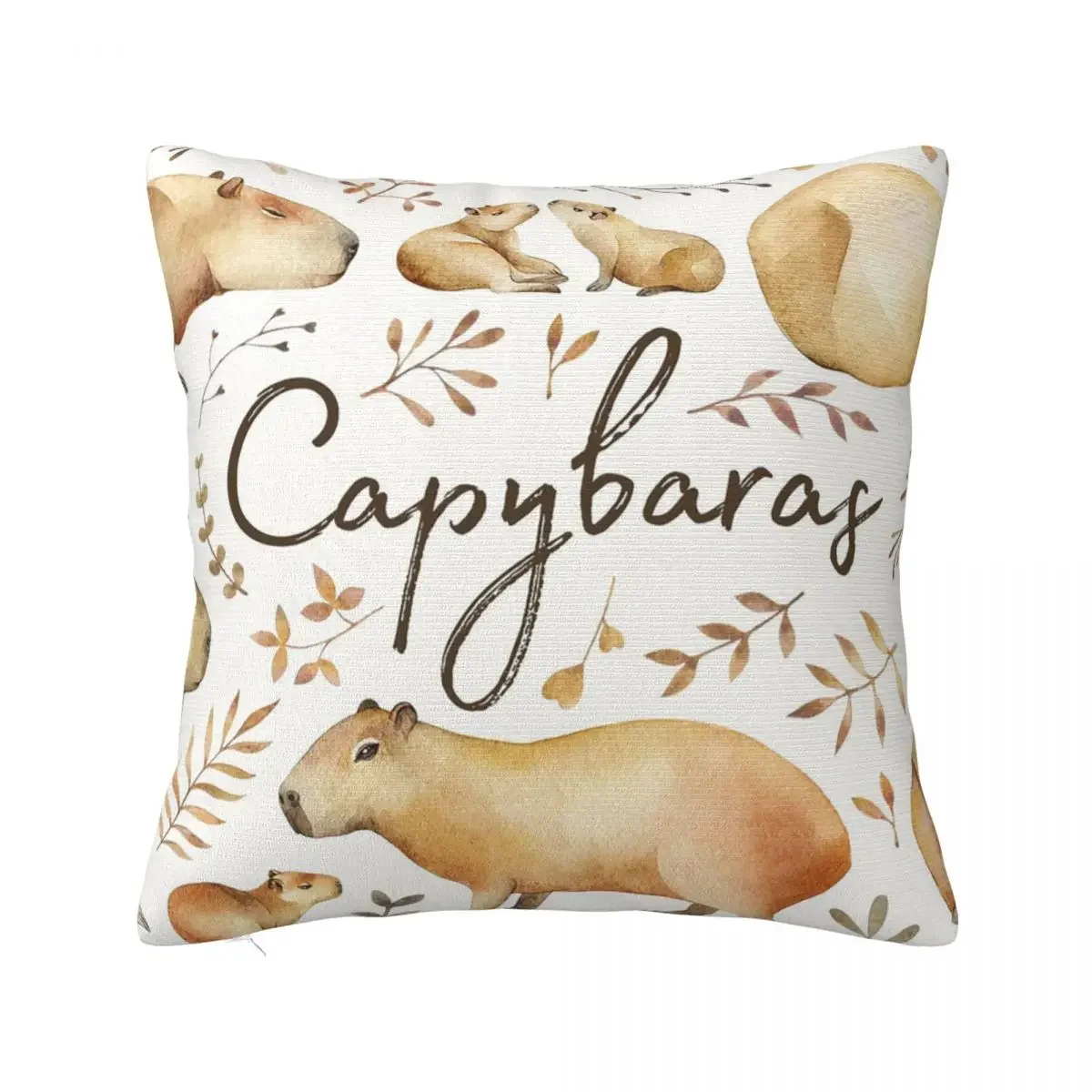 

Capybara Animal Square Pillowcases Polyester Home Cushion Cover Cute Home Decoration Throw Pillow Case 40*40