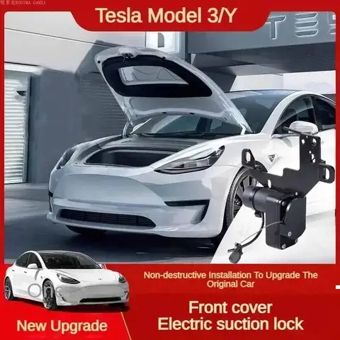 자동차 트렁크 소프트 클로징 잠금 장치, 프론트 트렁크 자동 클로즈, 전기 커버, 테슬라 모델 3 Y 2021 2023 2024 자동 잠금 클로저