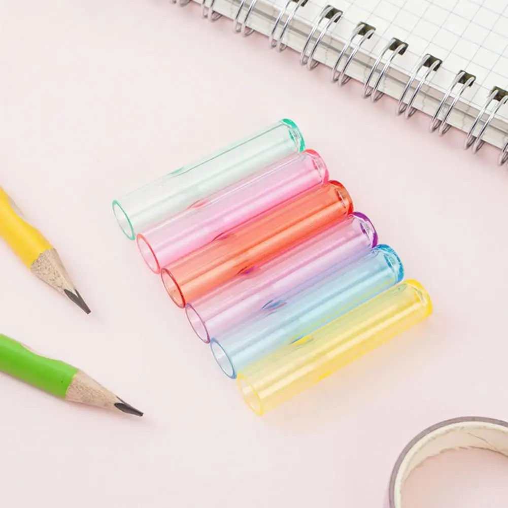 

30Pcs/Set 4.5cm Pencil Cover Assorted Colors Clear Vent Hole Mini Protective Plastic Kids Wooden Pencil Extender School Supplies