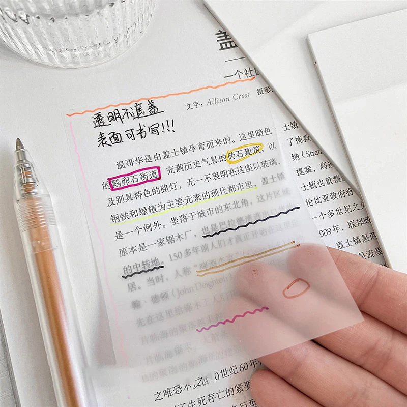 Transparent Notes Student Marker Highlights Sticky Sticky Notes Creative Message Notes