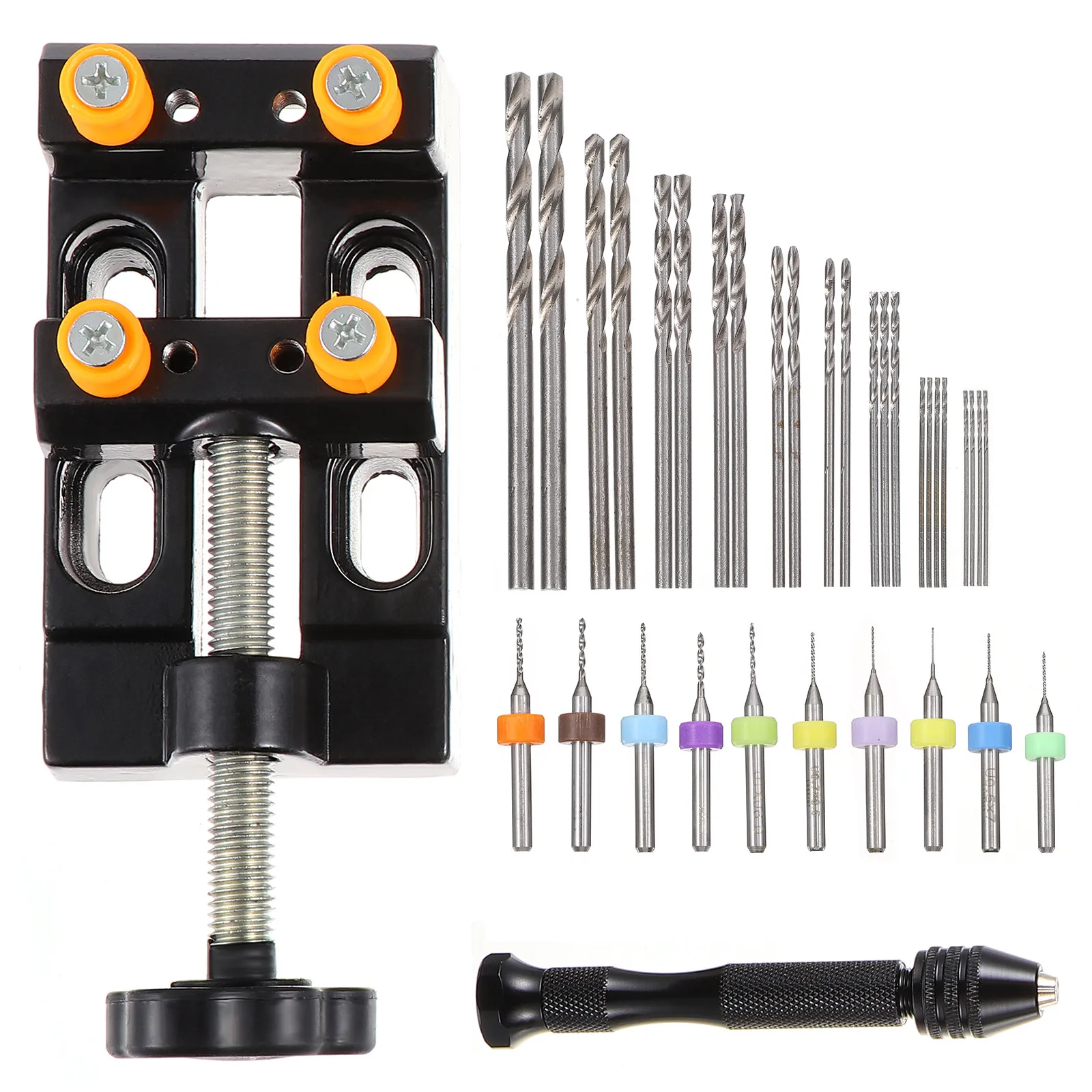 

1Set Hand Twists Drill Pin Vise Mini Drill Bit Jewelry Woodworking Drilling Kit High Quality Alloy Steel Pin Vise