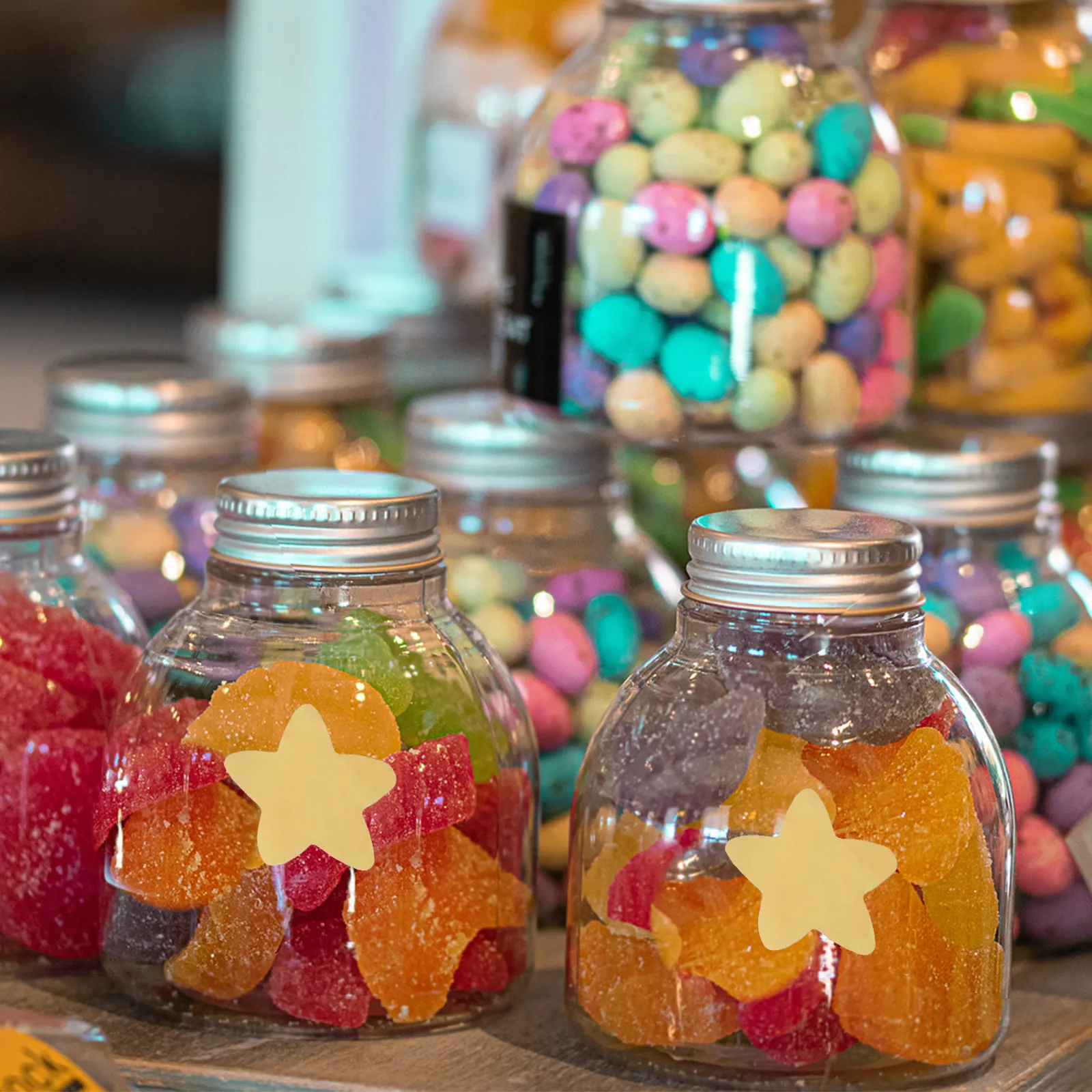 

500 шт. золотых круглых наклеек-звездочек для подарков, запечатывания конвертов, упаковки, этикеток, рулонов наклеек для поощрений, для малого бизнеса