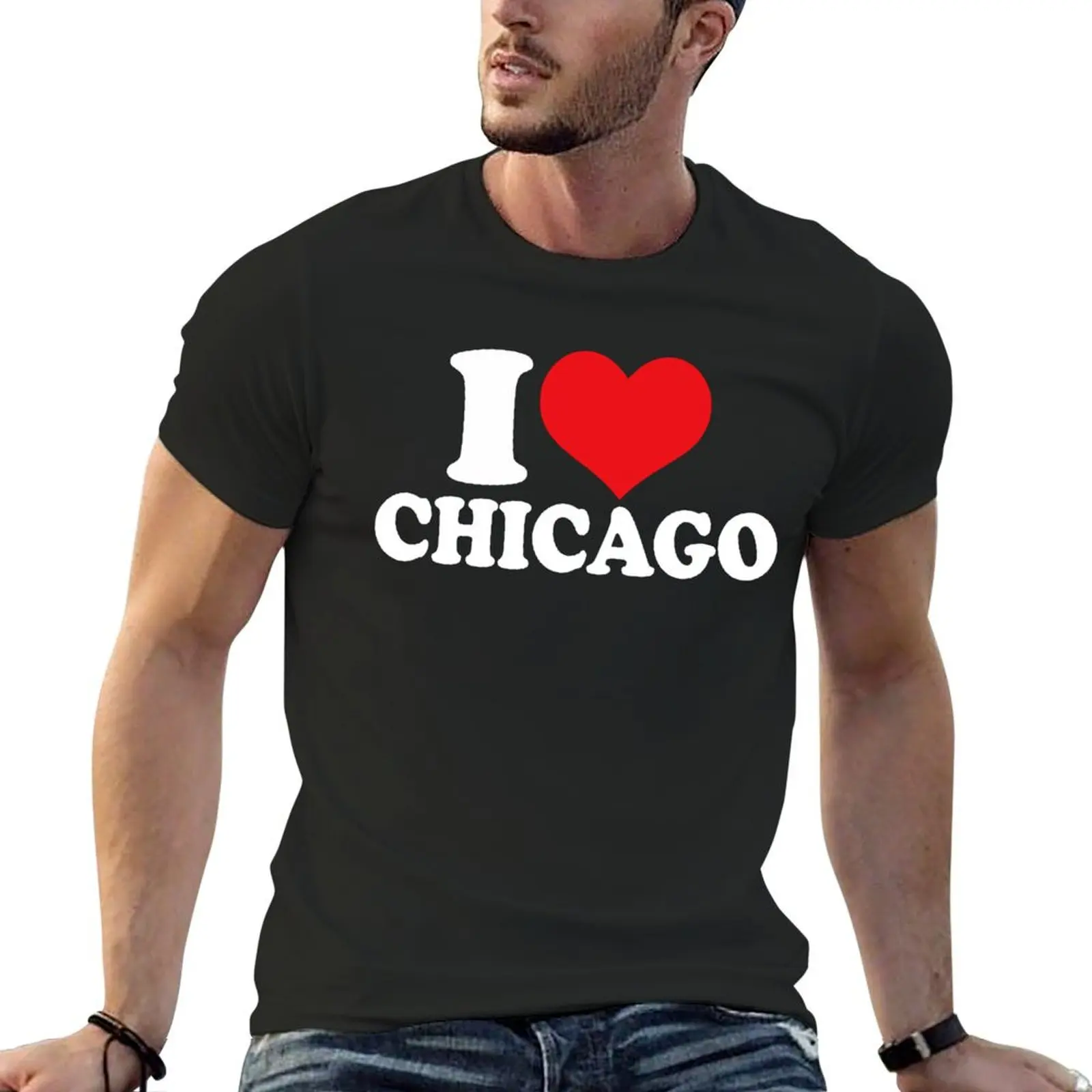 Love Chicago, I Heart Chicago T-Shirt anime figures oversized korean fashion anime clothes mens designer clothes