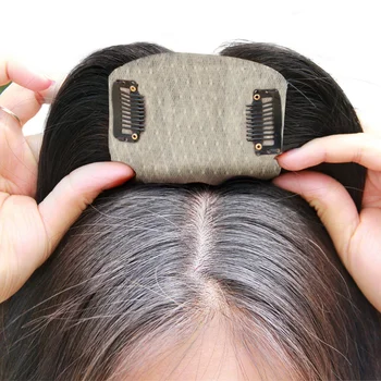 女性のためのクリップ付きの本格的な人間の髪の毛の延長,軽量で通気性のあるヘアピース