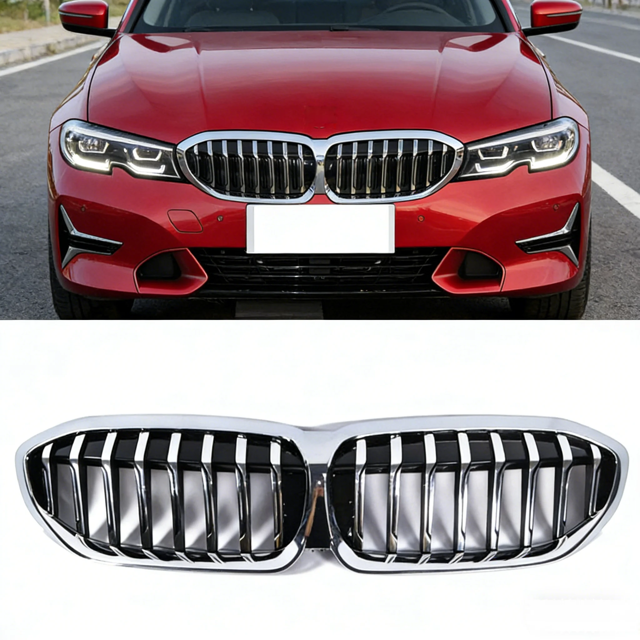 

Chrome Front Bumper Center Grille for BMW G28 320i 325i 330i 335i G20 2019-2022