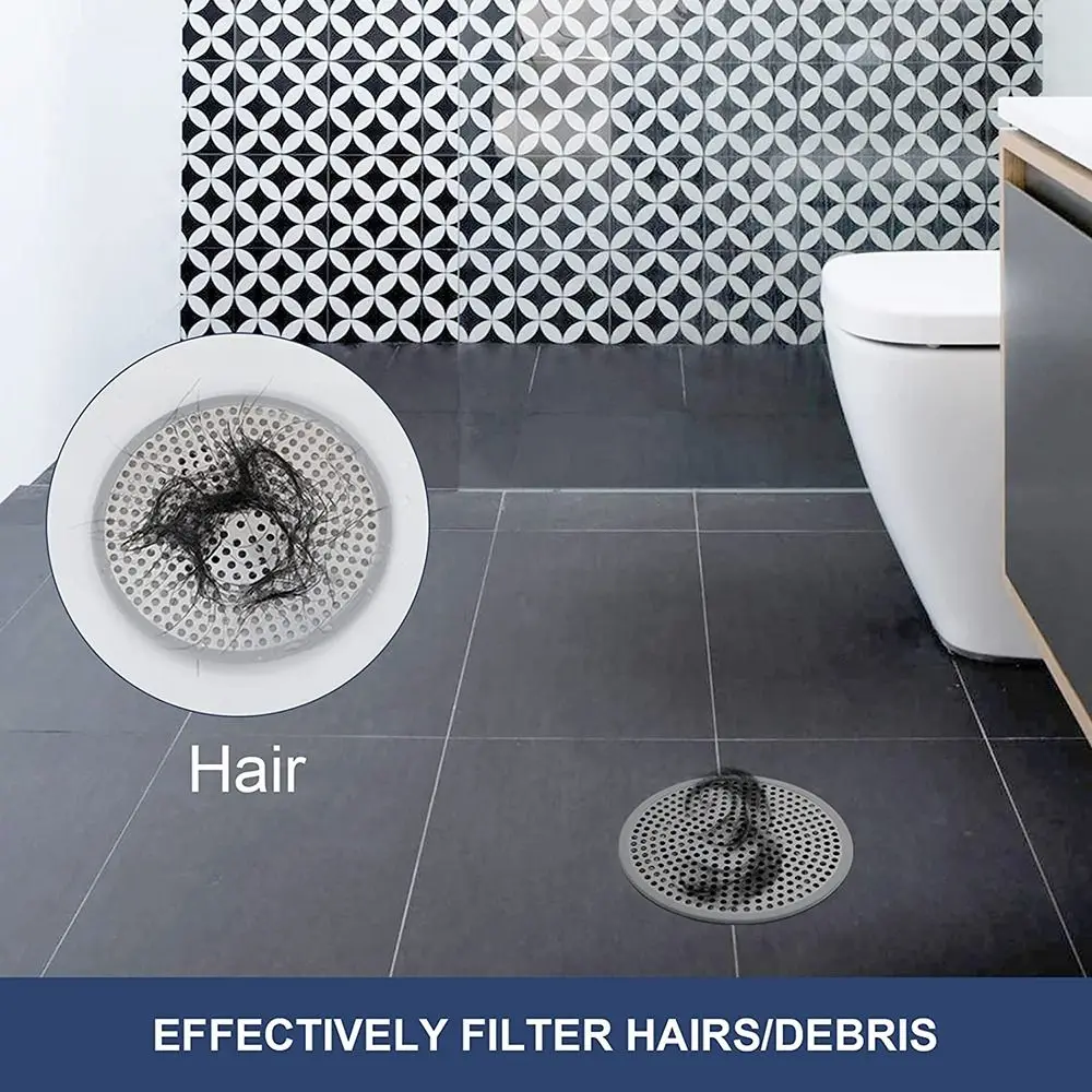 Shower Drain Cover Hair Catcher Drain Filter Bathroom Protector Stainless Steel Sink Strainer Drain Filter Bathtub Hair Catcher