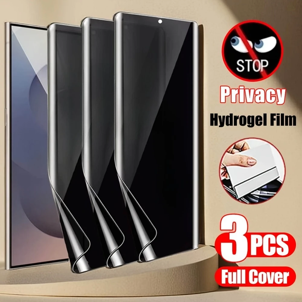 3 Stück Privatsphäre Hydrogel Film für Samsung Galaxy S25 S23 S24 Ultra S21 S22 Plus S25 Edge Note 10 20 Full Cover Displayschutzfolien