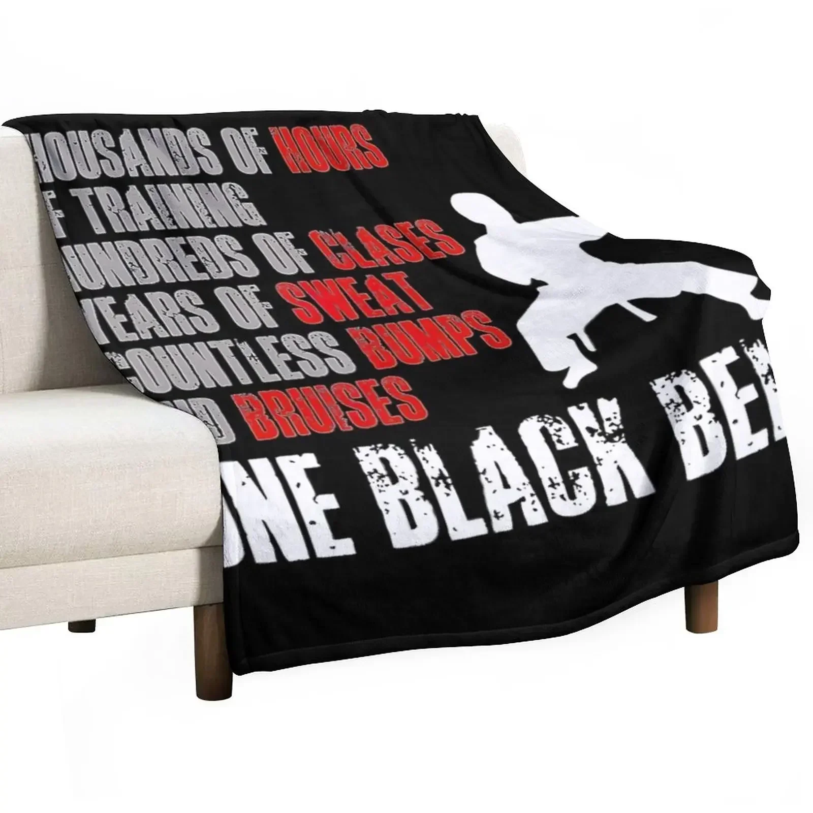 One Black Belt Taekwondo Throw Blanket Bed linens manga Blankets