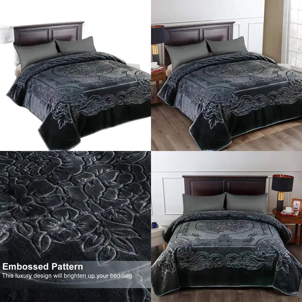 

Плед King Size из тяжелого меха норки, 85x95 см, 9 фунтов, однослойный, мягкий, теплый, толстый, идеально подходит для осени/зимы, серый