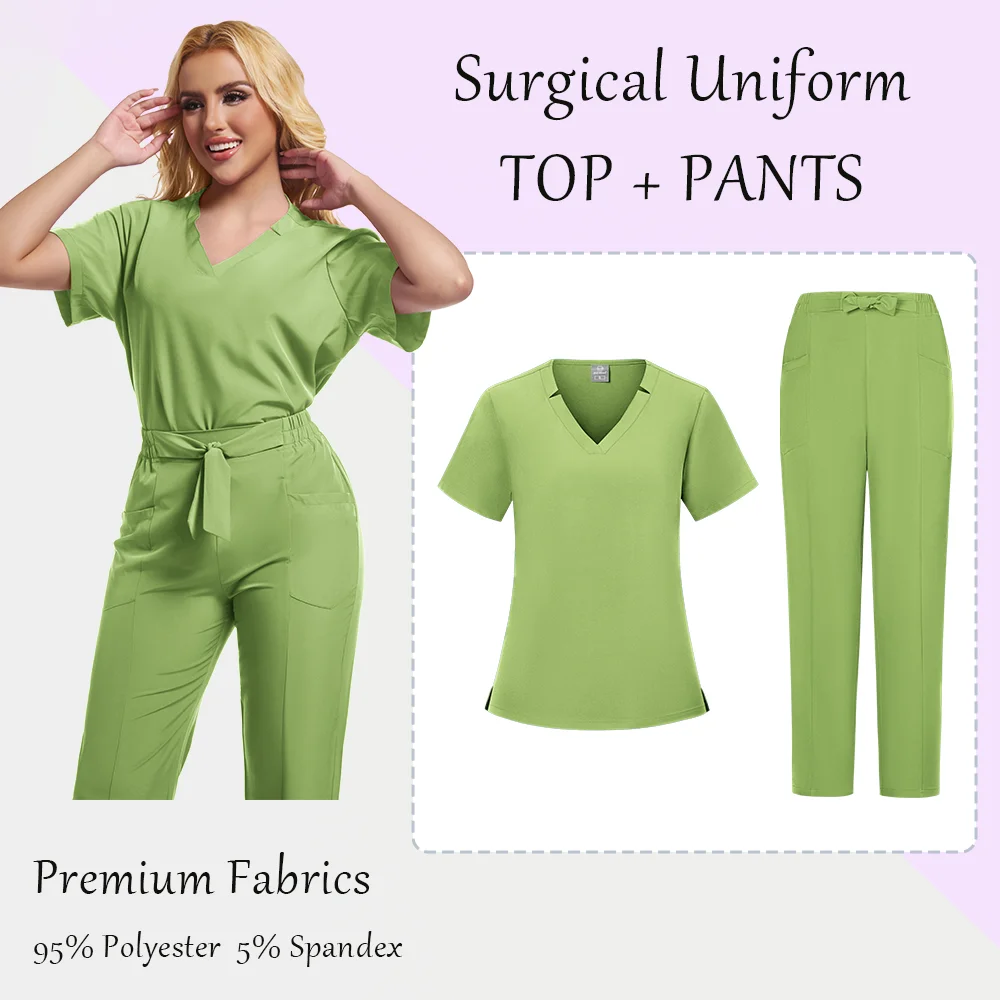 Unisex Medical Uniforms Men Women Nursing Clothes Beauty Costume Nurse Scrubs Sets Doctor Dentist Workwear Clinical Tops Pants