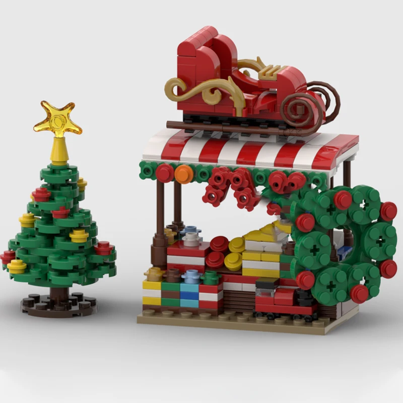 261pcs MOC City Stand Model Building Blocks Architecture Christmas Gift Toys 3D DIY Collection Assemble Idea Birthday Creative