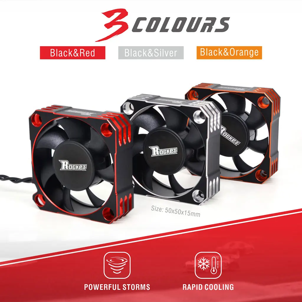 2 Stück SURPASS Rocket Kühlventilator 25mm 30mm 35mm 40mm 50mm Metall-Motorlüfter Wärmeableitungsventilatoren Abdeckung für 1/8 1/10 RC Auto Motor – Detail 35
