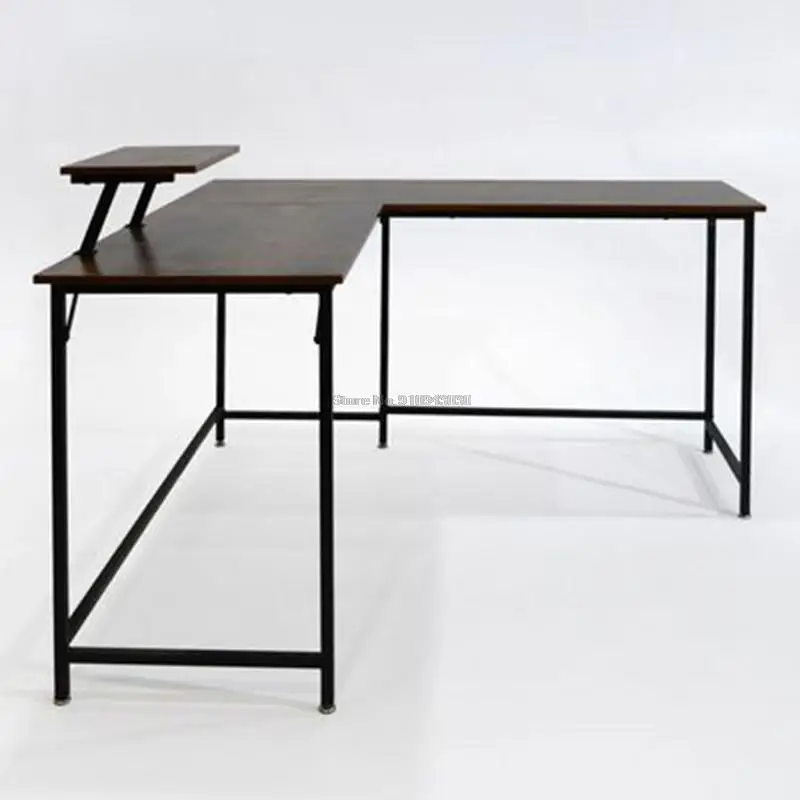 Simple and Modern Desktop Computer Desk With Monitor Stand L-shaped Writing Desk Home Office Furniture