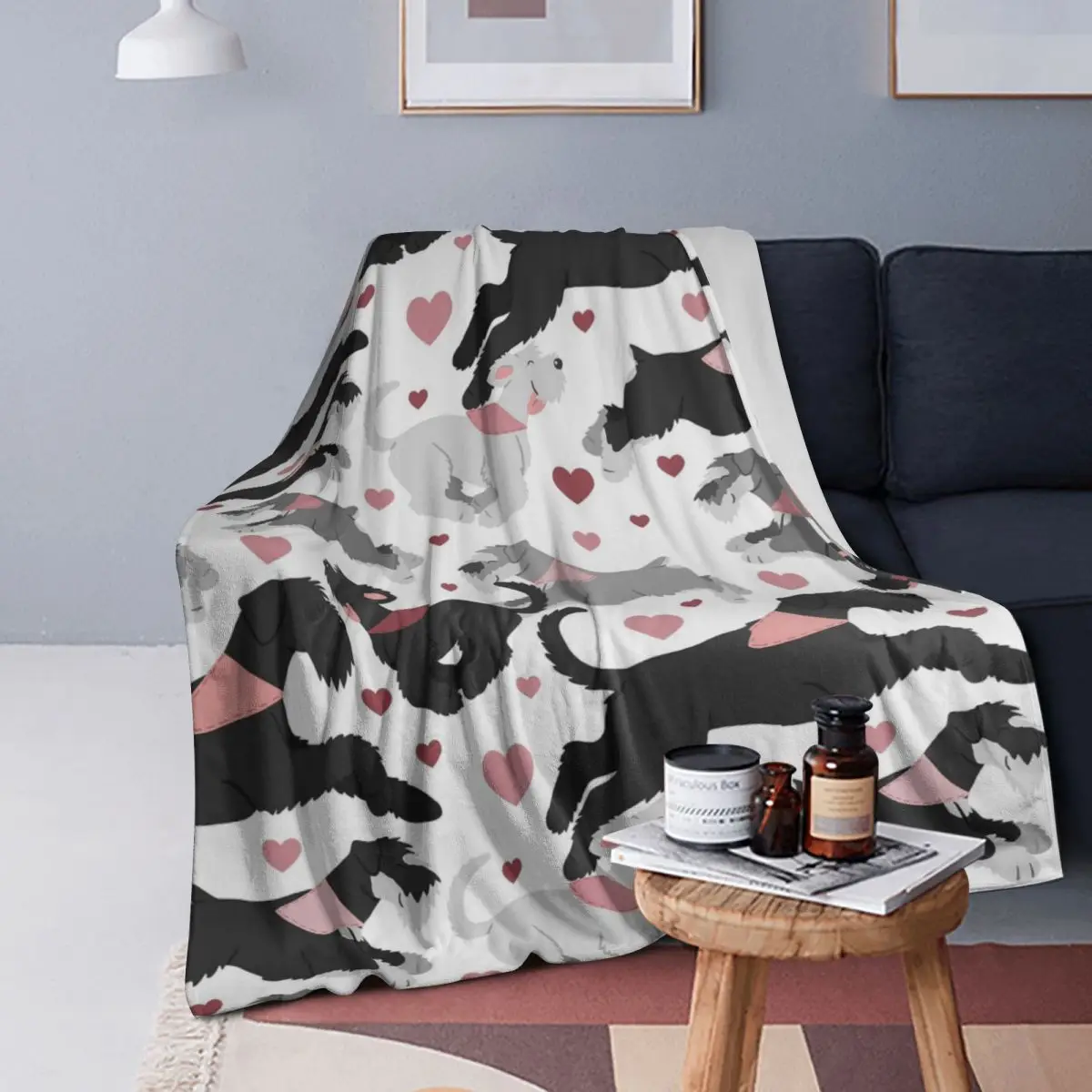 

A Cute Featuring Schnauzers Blanket Soft Warm Flannel Throw Blanket Bedspread for Bed Living room Picnic Travel Home Sofa