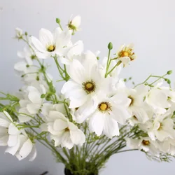 Chamomiles Silk Artificial Flower 55cm Daisy Lifelike White Fake Flowers Room Wedding Home Table Decorations Party Diy Bouquet