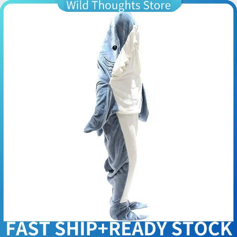 

1Pc Adult Sharkblanket - Wearable, Warm Winter Hooded Onesie, Funny Sleeping Bag For Slumber Parties, Cozy Playsuit-[Qahk]