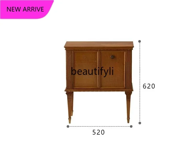 

Прикроватная тумба Q181 из массива дерева во французском ретро-стиле/в средневековом стиле/в стиле ваби-санди, цвет дерева, премиум-класса