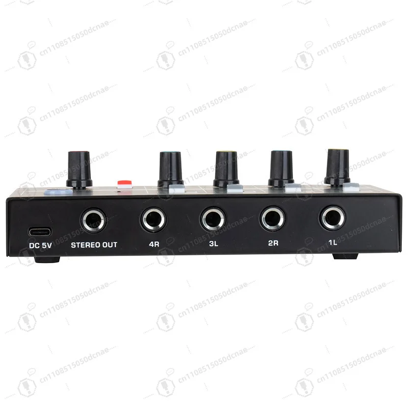 4 Channel Audio Mixer 4 In 1 Out Stereo Small DJ Sound Console Portable