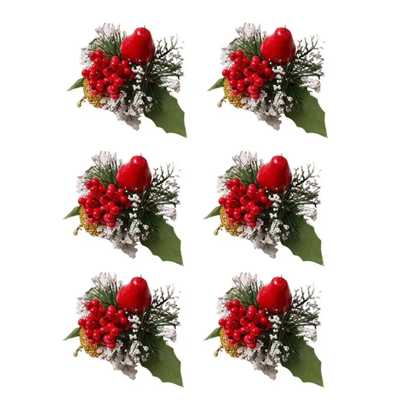 -[33A Tvdae] Tischdeckenring Serviettenring Weihnachtstischdekoration Weihnachts-Ping-An-Obst-Serviettenschnalle (Birne)