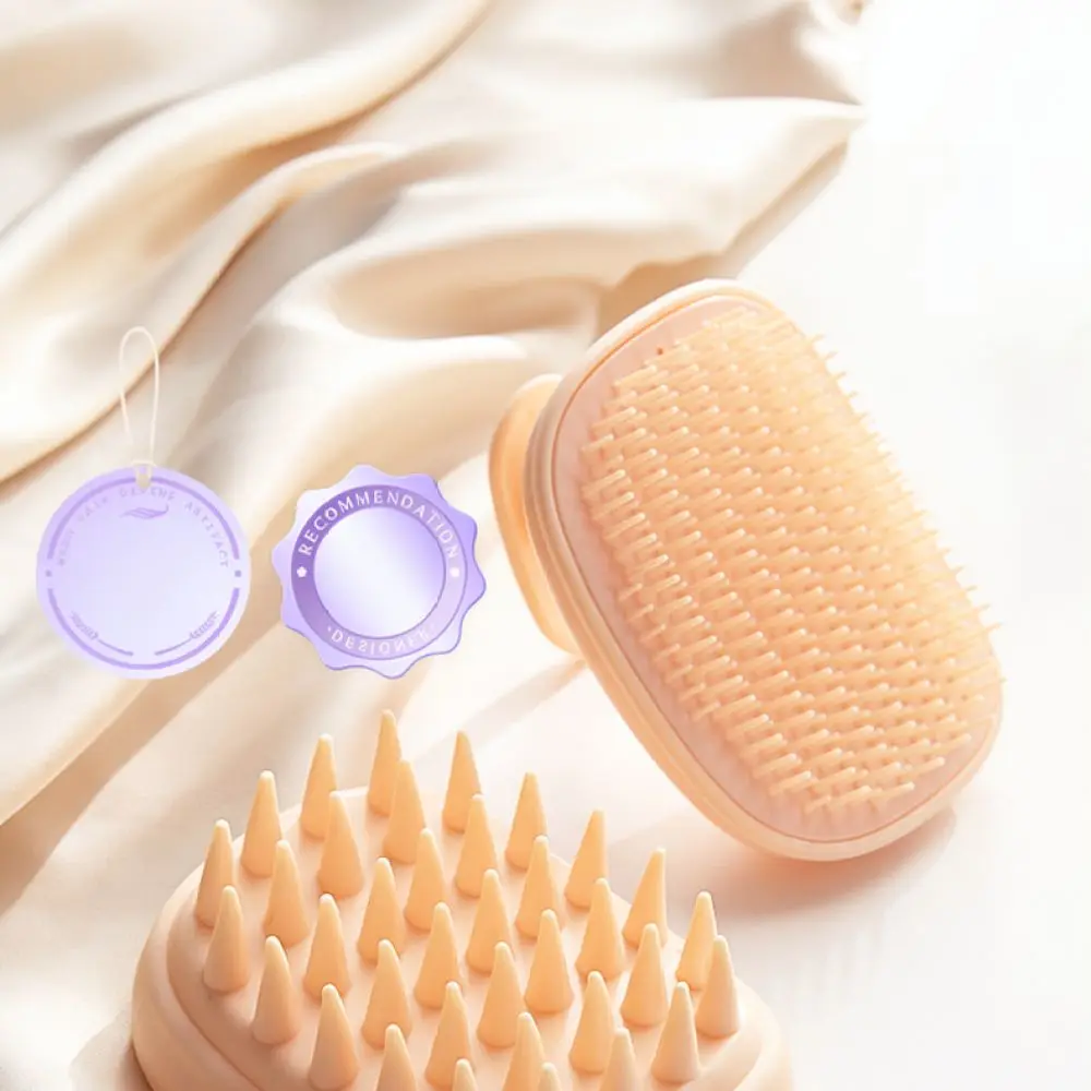 Silicone Scalp Massager Shampoo Brush Dual Tooth Scrubber For For LooCoo Hair Care Shower Cleaning Comb Bathing Accessory
