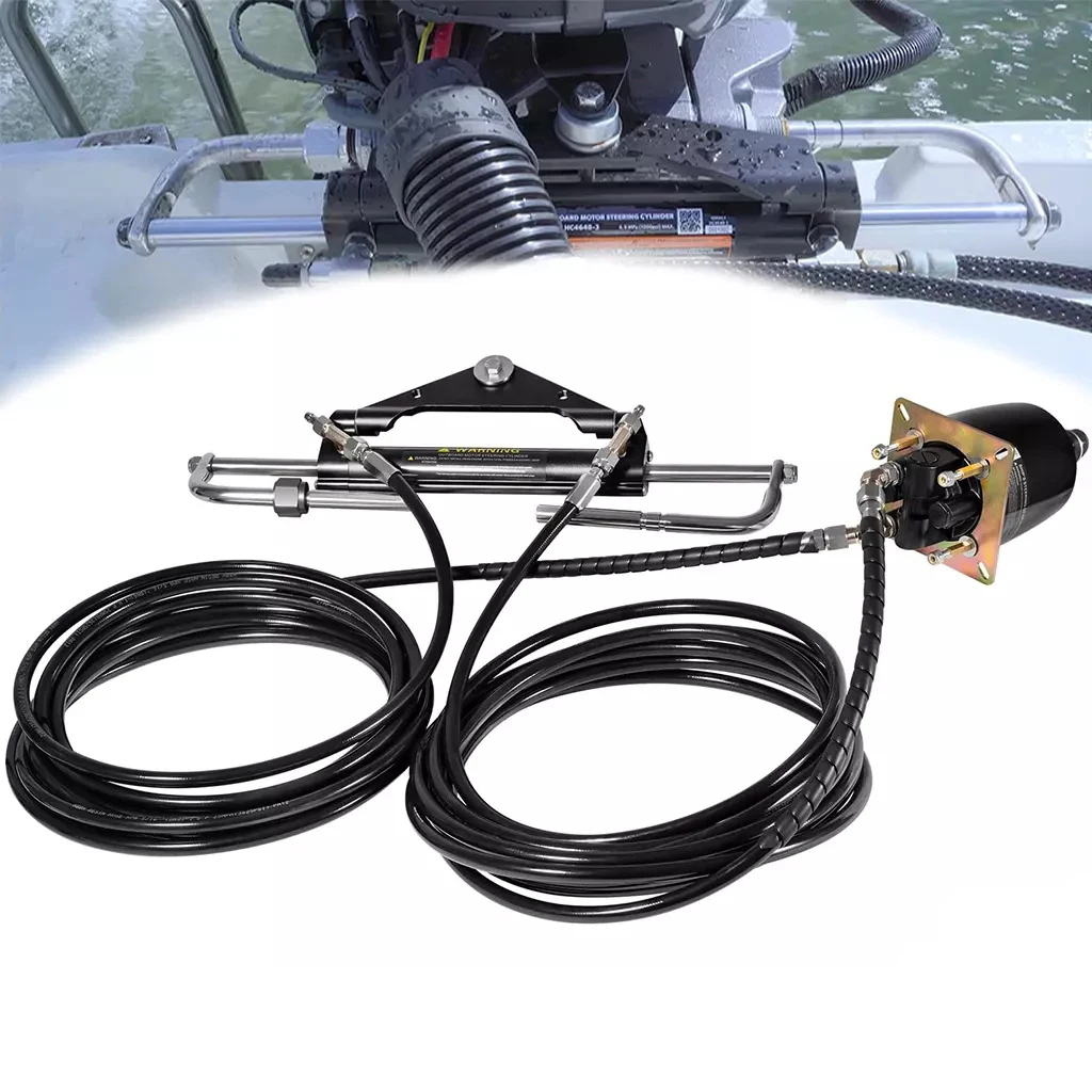 TM 150HP Hydraulic Outboard Steering Kit Boat Marine System, Built-in Two-Way Lock Cylinder for Single-engine Use Only