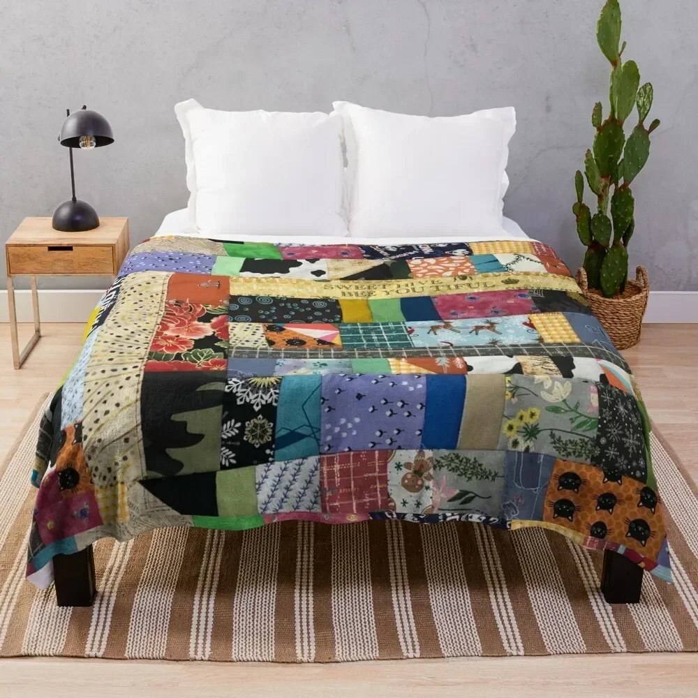 Upcycle quilt Throw Blanket Bed Fashionable funny gift Blankets