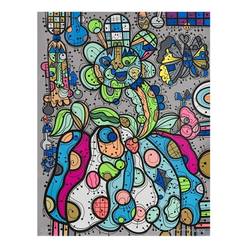 

Оригинальная картина с шелкографией для входа в ресторан, ограниченная серия, «Все живое»