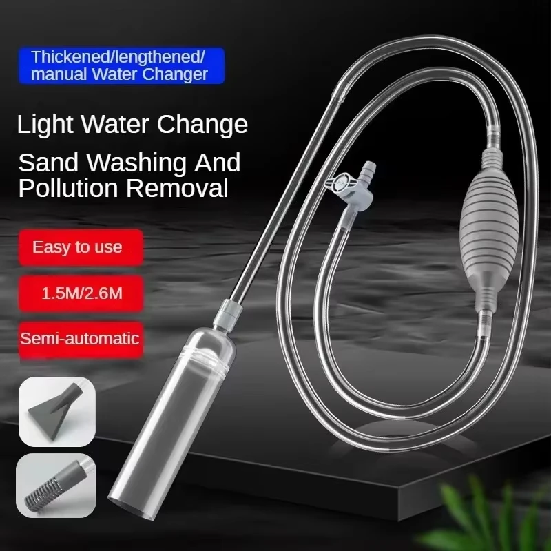 New Fish Tank Water Changer Sand Washer Water Pump Fish Tank Water Absorber Siphon Pipe Manual Water Changer Toilet