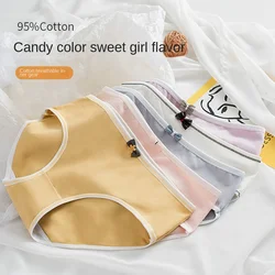 M-XL Cotton Panties Women's Underwear Girl Lovely Bow Briefs Pants Plus Size Med Waist Seamless Underpants Sexy Panties