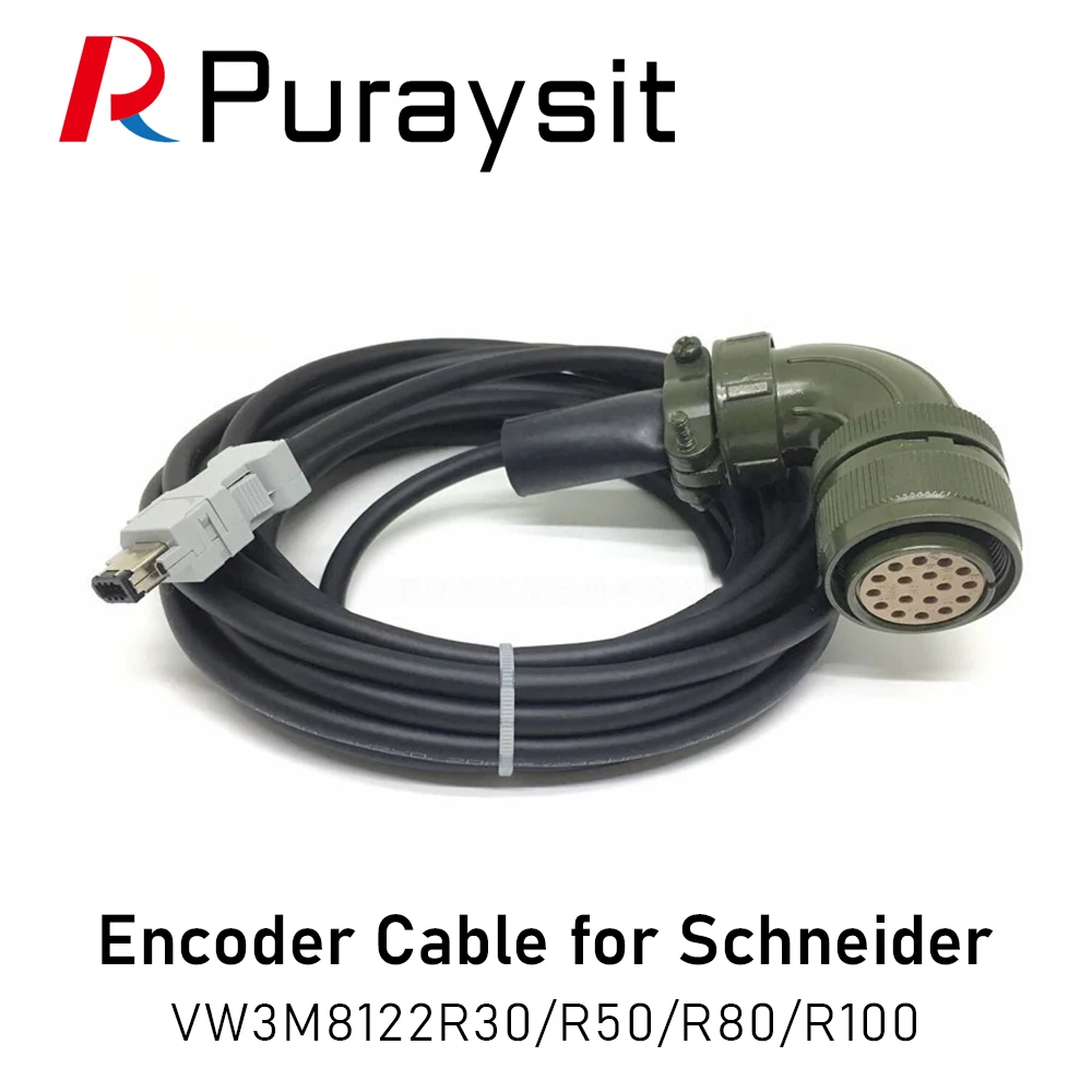 

Puraysit Servo Motor Encoder Cable VW3M8122R30 VW3M8122R50 VW3M8122R80 VW3M8122R100 for Schneider LXM23 LXM28 series