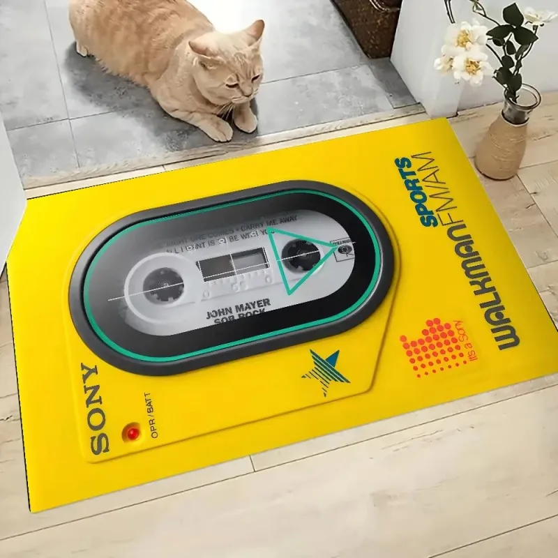VIKAMA Radio Enthusiast-Themed Doormat, Ideal for the Study Entrance—Comfortable, Soft, Warm, and Machine-Washable—Home Decor