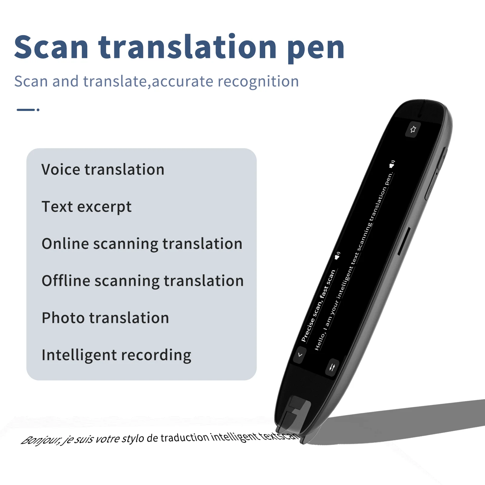 Reading Pen for Dyslexia Translation Pen Scanner 142 Voice Wireless Translator Text to Speech Smart Recording Pen Text Extract