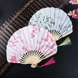 Japanische Muschel Fan Sommer falten Seide Fan chinesische Retro tragbare Frauen Bambus Tanz Fans Mini Hochzeits geschenk Hand Fans Wohnkultur