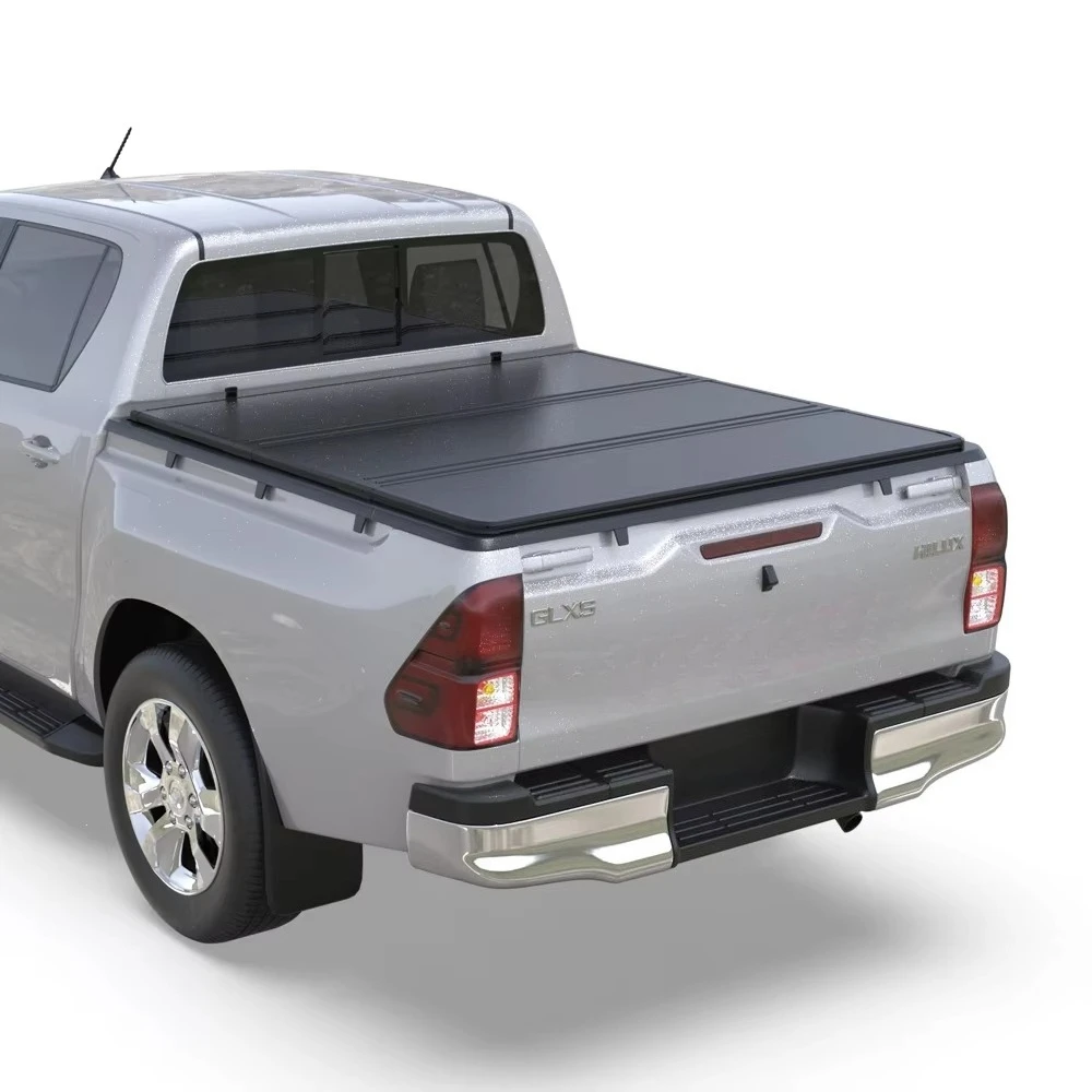 

Truck Bed Covers 4x4 Accessories Folding Tonneau Cover Hard Tri Fold Bed Cover for HILUX REVO