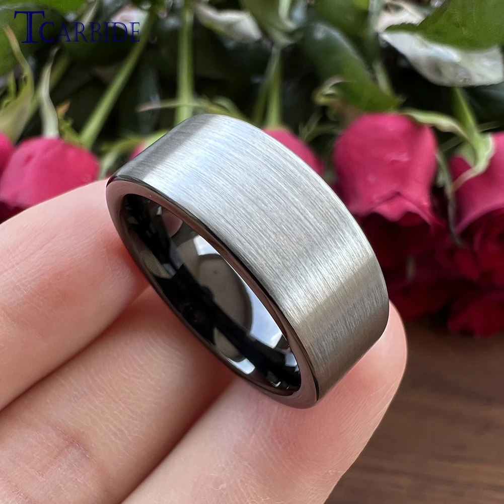 6MM 8MM Classic Tungsten Carbide Ring Men Women Wedding Band Pipe Cut Brushed Finish Dailylife Gift Jewelry Comfort Fit
