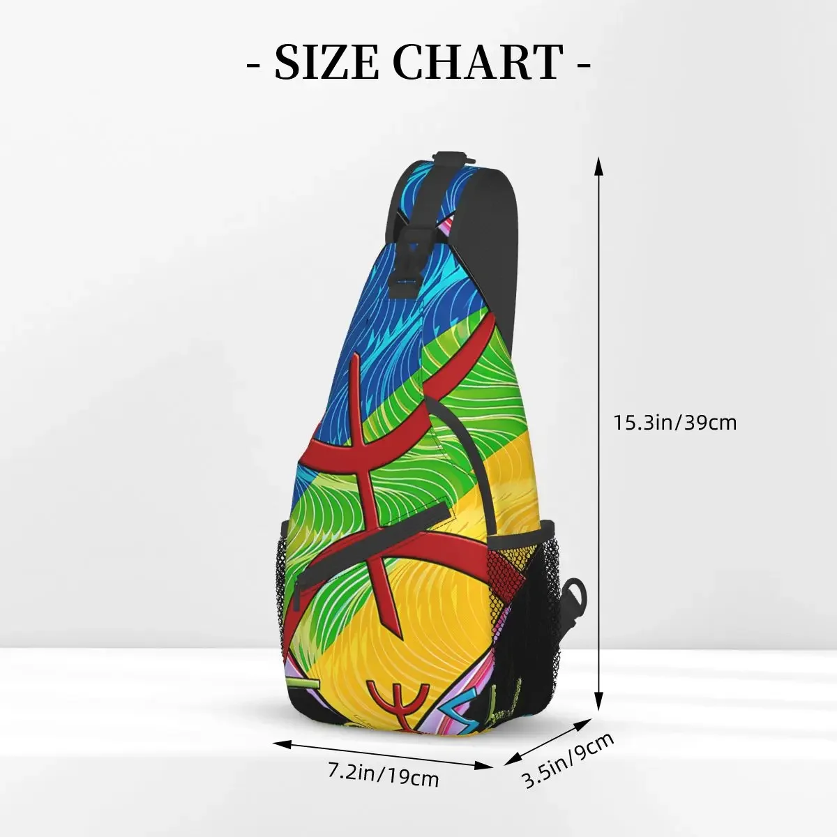 Morocco Crossbody Bag Sports Modern Design Of Amazigh Flag Essential Chest Bag Unisex Women Man Shoulder Backpacks Travel