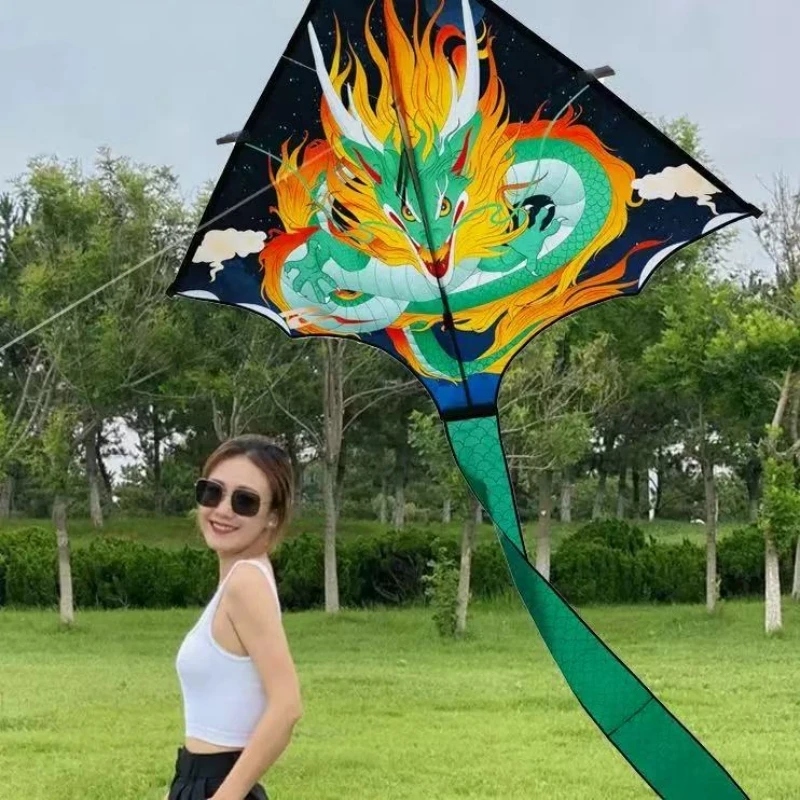 Dragon kite fly toys for children kite eagle launch outdoor playing beach kites paraglider kite rainbow wind kite cerf volant