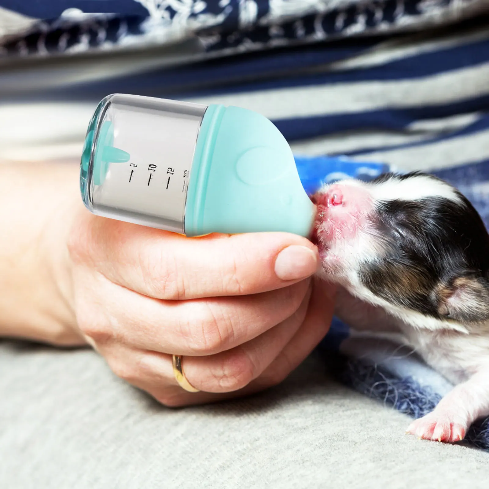 

Pet Milk Bottle 50 Ml Blue For Newborn Kitten Puppy Cats Nursing Feeding Small Animals Leak-Proof Squeezable Silicone