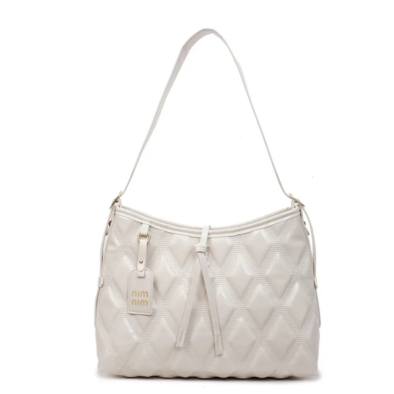 

2025 Spacious Quilted Tote Bag, Luxe Shoulder Purse for Women, Fashion Crossbody, Minimalist Day to Night Bag, Textured Sling