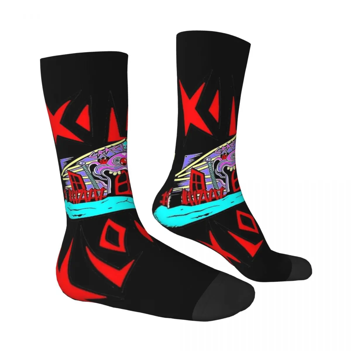 Crazy House Killer Klowns Socks Retro Stockings Men's Quality Cycling Socks Autumn Custom Non Skid Socks