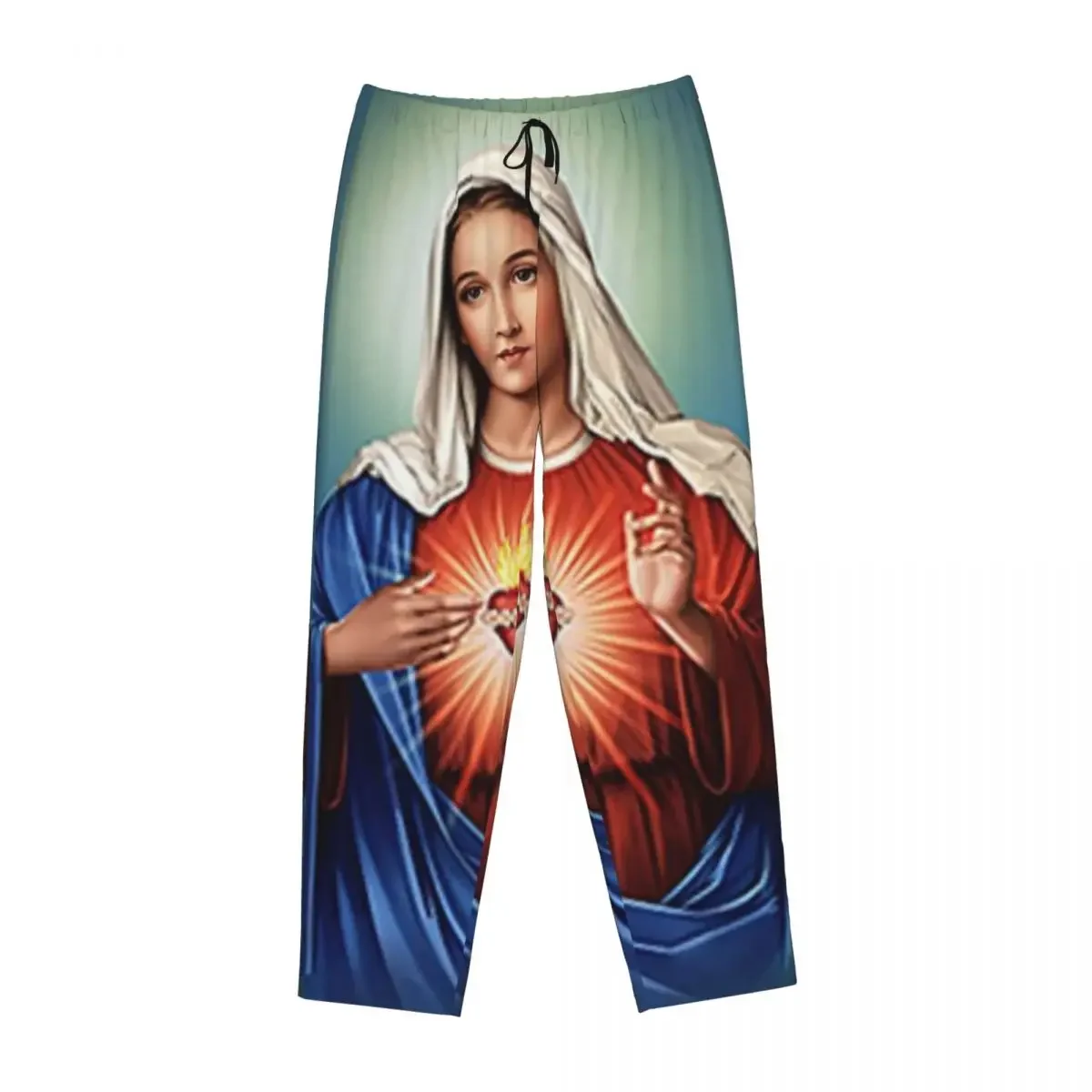 

Женские пижамные брюки Custom Immaculate Heart Of Mary Virgin Mary с карманами для отдыха и сна