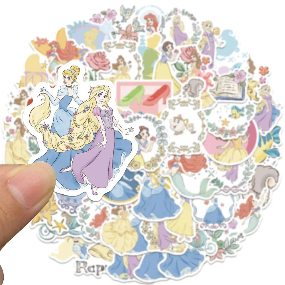 10/30/50 Stück Niedliche Disney Prinzessinnen Anime Aufkleber Cartoon Cinderella Belle Sticker DIY Koffer Handy Wasserflasche Aufkleber Spielzeug Geschenk – Detail 3