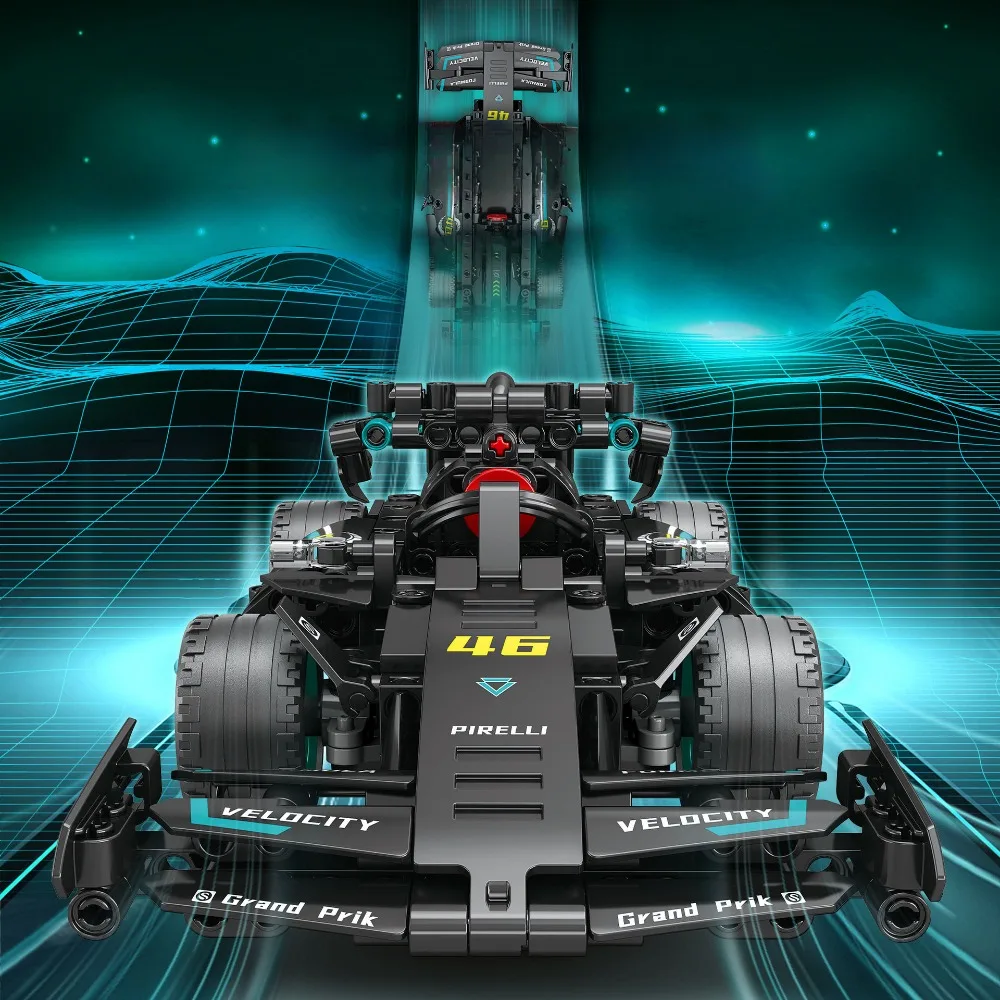 Technical Remote Control F1 Formula Sport Car Building Blocks Power Racing Supercar Bricks Mode Toy for Kids Model Gift