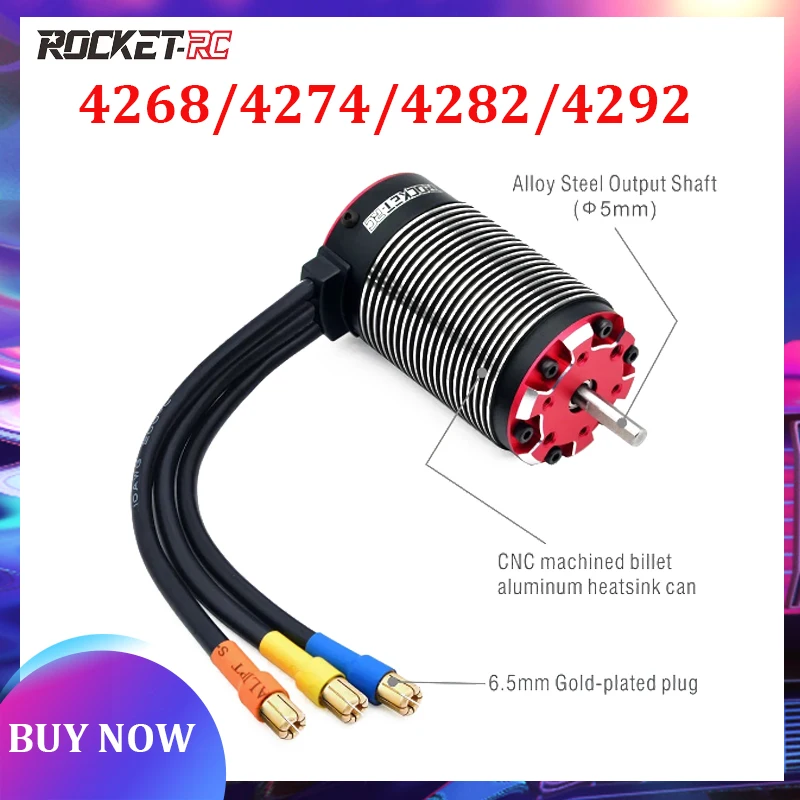 SurpassHobby Rocket Supersonic 4268 Temp port Sensorless Car Brushless Motor for 1/8 1/7 RC Racing Car